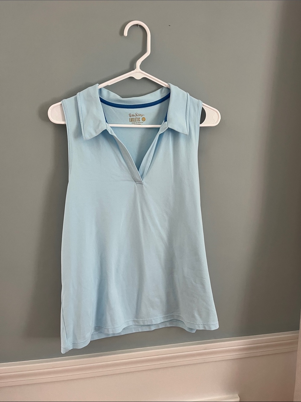 Lilly Pulitzer Light Blue Sleeveless Polo Tank